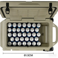 BORIGHT 55QT Glacière à roulettes isotherme robuste et moderne, avec poignée en aluminium pliable, rotomoulée, multifonction