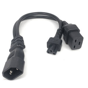 IEC 320 C14ชายไป C19 C5ปลั๊กพ่วงสายไฟหญิง Y แยกสายไฟ1ถึง2สายไฟ0.3ม. - Product Image 1