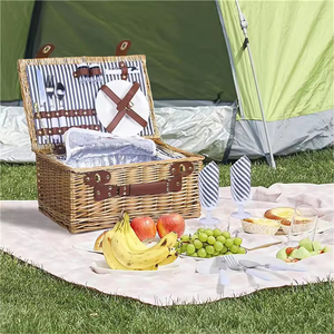 Cestas de <span class=keywords><strong>picnic</strong></span> de mimbre tejidas a mano de buena calidad personalizadas ecológicas para <span class=keywords><strong>2</strong></span> <span class=keywords><strong>personas</strong></span> - Product Image 6