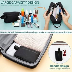 Trousse de Toilette de Voyage BSCI, Sac de Rasage Résistant à l'Eau pour Articles de Toilette, Sac de Rangement Pliable avec Séparateur et Poignée - Product Image 5