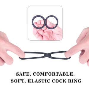 Anillo de pene doble de silicona para hombre y parejas, juguete sexual para mejorar la erección, más duro y más fuerte - Product Image 5