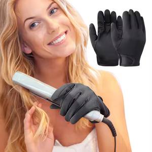 Guantes de salón negros Guantes DE TRABAJO protectores resistentes al calor para peinar el cabello Curling Straight Flat Iron - Product Image 3