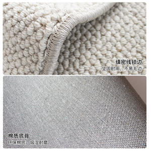 Alfombra de Mezcla de Lana, Rectangular, de Color Sólido, Antideslizante, para Sala de Estar, Dormitorio, Estudio, Entrada - Product Image 4