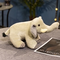 Peluche Éléphant Crème Ultra Douce Personnalisée avec Tronc Relevé et Dents Blanches – Doudou d'Anniversaire