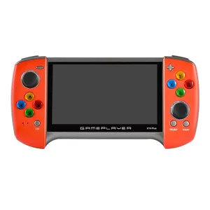 Máquina de videojuegos X19 Plus con pantalla grande de 5,1 pulgadas, dispositivo PSP, videojuegos coloridos naranjas, 8GB, 3D doble balancín, portátil