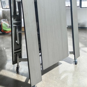 Multi Functional <b>Folding</b> Dining <b>Table</b> With Long Bench Seat White <b>Metal</b> Frame Restaurant Set Child Use Durable Combination Design - Product Image 4