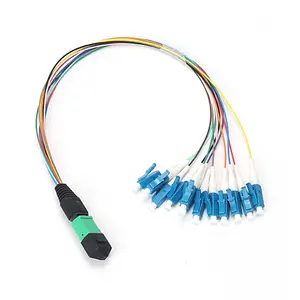 광섬유 점퍼 MPO to LC SM 광섬유 MPO MTP 패치 코드 0.9mm 2 코어 광섬유 패치 케이블
