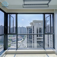 Fenêtre à battants multi-panneaux en aluminium sur mesure avec vitrage de sécurité pour projets de villas et d'appartements à l'étranger