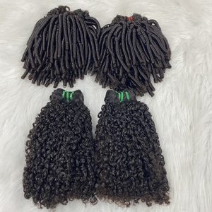 Pixie 100% xoăn tóc con người từ Việt Nam tự nhiên sợi ngang tóc mở rộng Top Grade đôi rút ra 100% Trinh Nữ pissy một FUMI tóc - Product Image 5