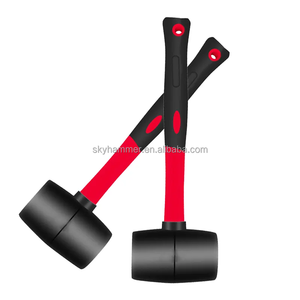 Marteau en caoutchouc robuste à tête noire, produit en usine, très vendu pour la pose de carreaux de sol, manches en fibre de verre, modèle TC8803 - Product Image 4