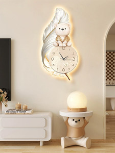 <span class=keywords><strong>Horloge</strong></span> murale analogique style plume <span class=keywords><strong>d</strong></span>'oiseau couleur crème silencieuse pour salon et salle à manger, <span class=keywords><strong>fond</strong></span> de télévision - Product Image 6