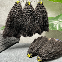 Lot de Mèches de Cheveux Humains Vierges Indiens Bruts 4C Afro Kinky Bouclés Naturels 100% Doux, Tissage Extension de Cheveux