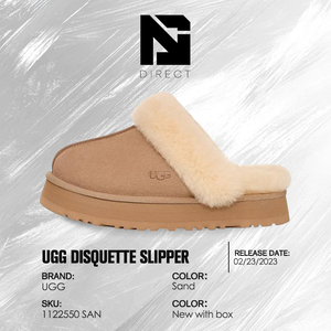 Pantuflas UGG Disquette para Mujer, Color Arena, Forradas de Piel, Punta Cerrada, Pantuflas de Invierno a la Moda - Product Image 6