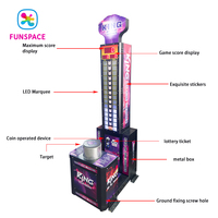 Machine de jeu d'arcade de boxe à frapper avec marteau, à monnayeur, pour salles de sport, direct usine