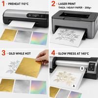 Film métallique laser sans colle pour décalcomanies à l'eau, papier blanc A3/A4, film supérieur détachable pour artisanat de transfert d'eau sur céramique