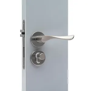 OEM Modern Design Aluminum Door Lever Knob Satin Nickel Mortice Lock Set For Home