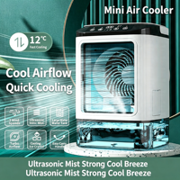 Mini Ventilador USB Evaporativo con 3 Velocidades Ajustables, 5 Aspas de Plástico, Control Manual Mecánico, Enfriador de Aire de Escritorio