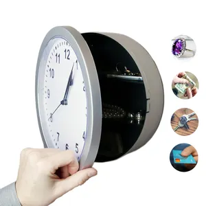 Horloge sécurisée horloge analogique à piles de 10 pouces avec mur caché pour les bijoux, l'argent liquide, les objets de valeur et plus encore (argent)