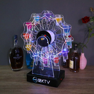 Support à verres à shot en acrylique éclairé par LED, 12 trous, pour bar, KTV, cocktail party, style grande roue, avec lumière rechargeable - Product Image 4
