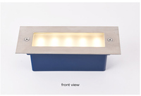 Lumière d'escalier LED carrée en aluminium, lumière solaire étanche pour extérieur, lumière d'escalier pour terrasse