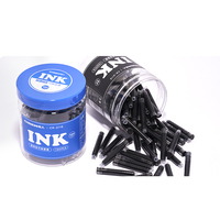 Cartouches d'encre universelles pour stylo plume, 3.4mm, rechargeables, encre bleue et noire, pour l'école et le bureau, écriture fluide et durable