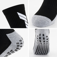 2023 chaussettes antidérapantes pour hommes à la mode Sports Grip Crew pour Football et Football antidérapant avec logo sur la manchette pour les saisons d'automne