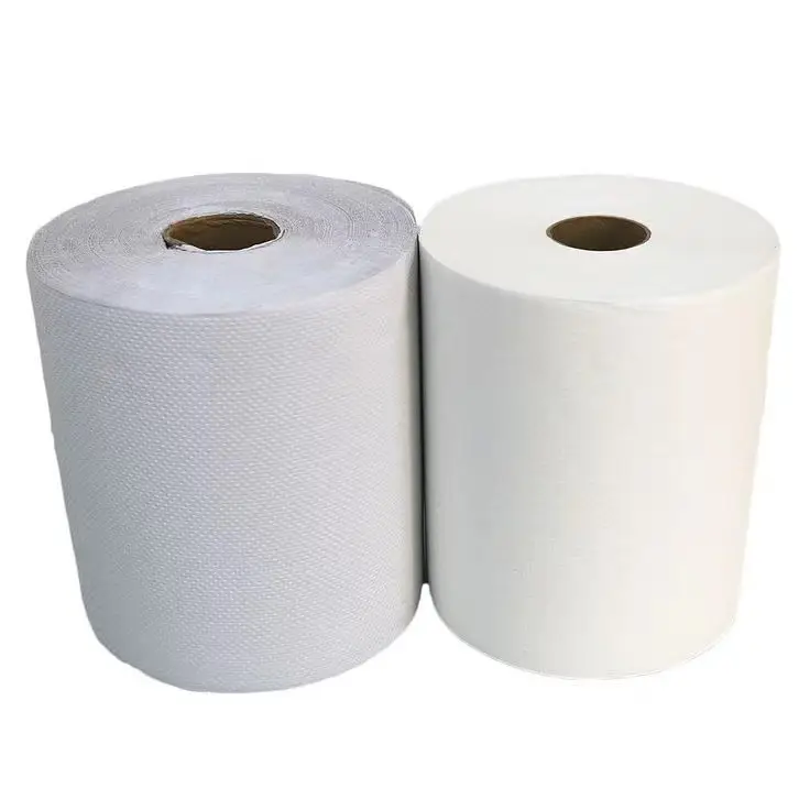 1ply 2 toalhas descartáveis de papel comercial, toalhas brancas e naturais, rolo de dispensador de toalhas de mão