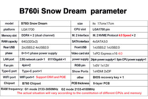 JGINYUE B760i scheda madre LGA 1700 supporto Intel Core 12 ° 13 ° <span class=keywords><strong>DDR4</strong></span> 3200mhz RAM ultimo mini <span class=keywords><strong>itx</strong></span> B760i-Snow sogno - Product Image 4