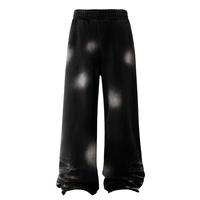 Pantalon de survêtement large OEM ODM avec taille élastique, poches latérales, coupe ample, longueur intégrale, style streetwear, logo personnalisé, uni, pour hommes, vente en gros en vrac
