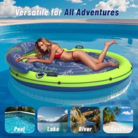 Rangée flottante gonflable en PVC personnalisée Anneau flottant rond Bateau flottant Double nouveau PVC Porte-gobelet de piscine Lit flottant