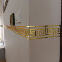 Haute qualité 3d bricolage taille ligne 3D miroir autocollant moderne acrylique mur décor chambre décoration Stickers muraux
