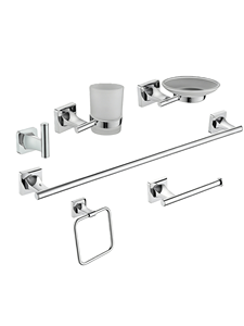 BLSJ High Quality 6 Pieces Bathroom Accessories Set Soap Dish Towel Bar Towel Ring Tumbler Holder Toilet Paper Holder Robe Hook