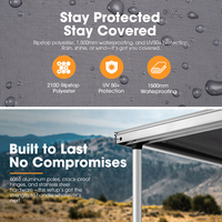 SAN HIMA Auvent latéral de voiture portable à installation rapide, imperméable et pare-soleil, abri extérieur rétractable pour couvrir la baldaquin latérale