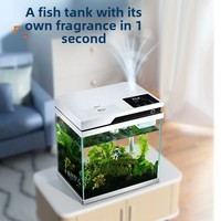 Aquarium intelligent JSD avec éclairage LED 7 couleurs, contrôle tactile, filtration supérieure, humidificateur aromatique, pompe silencieuse pour chambre, bureau, table