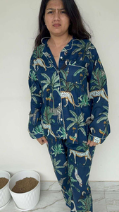 Urvi Creactions Handmade Cotton <b>Pajama</b> Set Hand Block Print Floral Indian Night <b>Suit</b> Wholesale Market for Best Price - Product Image 2
