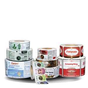 สติกเกอร์พิมพ์ฉลากม้วนพีวีซีอัตโนมัติ พร้อมเทคนิคการปั๊มร้อนยูวีแบบย้อนกลับ การปั๊มนูน และเทคนิคต่างๆ สำหรับอาหารและช็อกโกแลต - Product Image 1