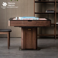Machine à Mahjong Automatique en Bois Massif Noyer Noir, Nouveau Style Chinois, Design Haut de Gamme, Poussoir de Cartes Type Montagnes Russes