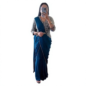 Most Selling Faux Georgette Sequence Saree with Fancy Blouse for Women Party and <b>Wedding</b> Occasion From India - Product Image 1