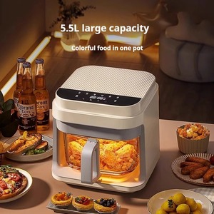 Freidora de Aire Multifuncional para el Hogar de 1200W con Asa Fría al Tacto y Cesta de Vidrio Transparente, Cocina 8 en 1, Sin Necesidad de Voltear - Product Image 5
