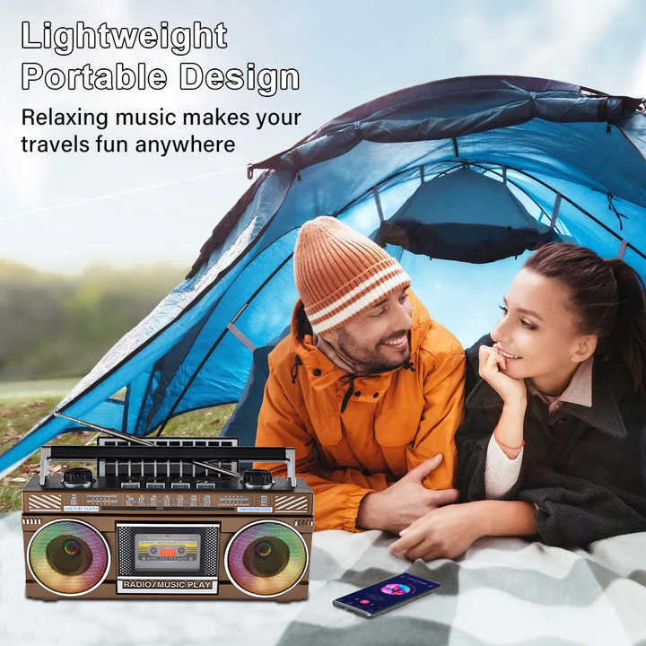 MLK-8246 Radio retro Difuzor Blue Tooth Radio cu antena portabila reincarcabila cu lumina disco