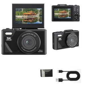<span class=keywords><strong>Appareil</strong></span> <span class=keywords><strong>photo</strong></span> <span class=keywords><strong>numérique</strong></span> <span class=keywords><strong>compact</strong></span> de voyage 5K avec écran rotatif à 180 degrés, <span class=keywords><strong>zoom</strong></span> 16x, anti-tremblement, compatible carte SD, pour la photographie, connectivité Wi-Fi - Product Image 5