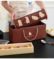 Boîte cadeau minimaliste à thème de dessin animé, étanche, pour gâteaux de lune du Festival de la Mi-Automne, boîte à tiroir pour desserts et pâtisseries