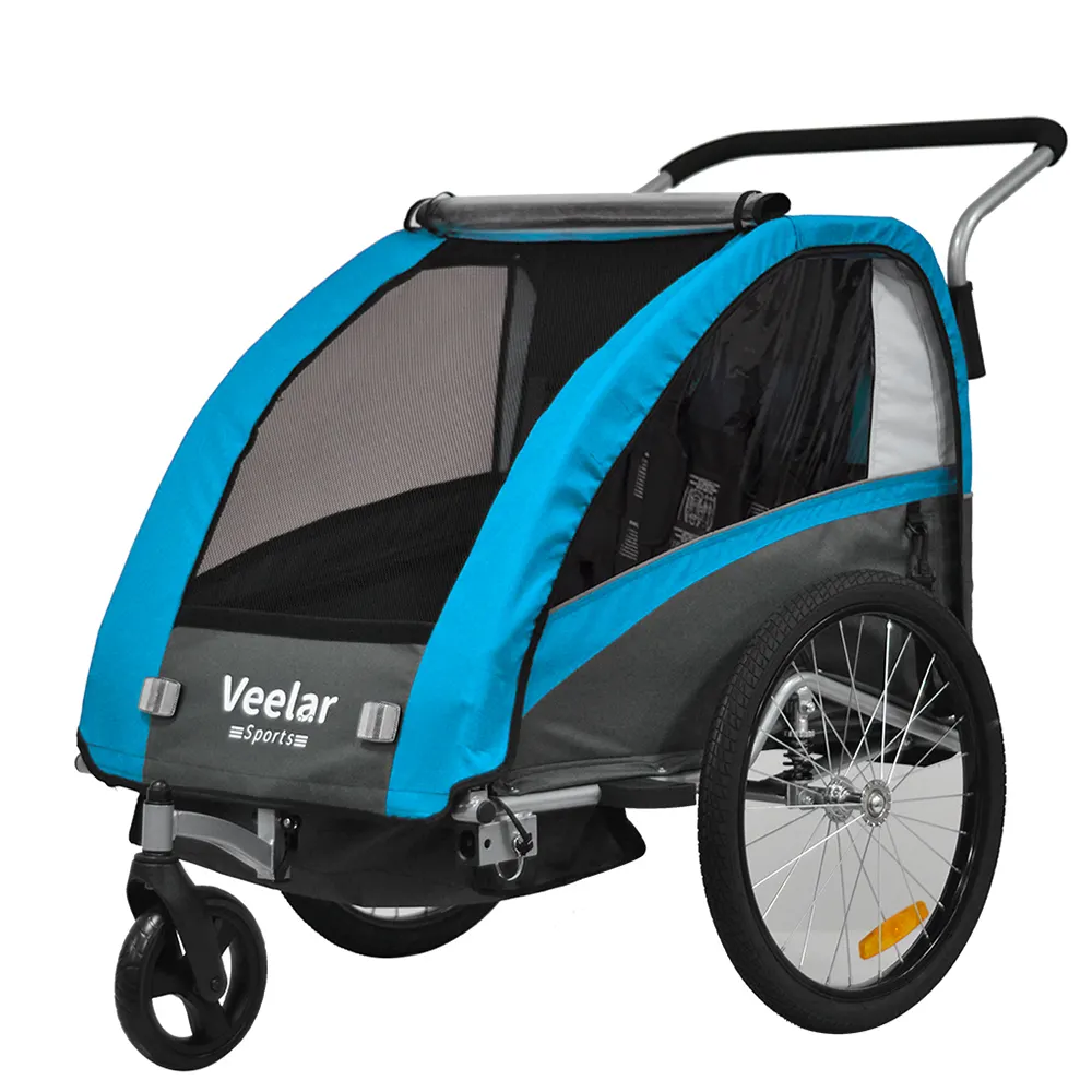 Veelar спортивный подвесной велосипед трейлер и Коляска 2 в 1 двойное сиденье для малышей, детей, Детский велосипед перевозчик Jogger