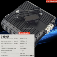 Amplificateur Monobloc de Voiture Brésilien 1 Ohm 3K Gamme Complète Classe D, Puissant pour Caisson de Basses, 3000W RMS, 6000W Crête SPL