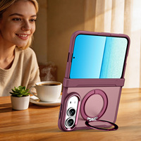 Étui de téléphone de luxe avec support rotatif à 360 degrés, charge magnétique sans fil, charnière, protection intégrale anti-chute pour iPhone 18 Duo