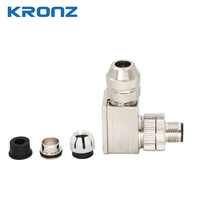 KRONZ Connecteur circulaire coudé en métal M12 3/4/5/8/12 broches a Fiche de verrouillage à vis à code mâle Connecteurs industriels M12 à 4 broches