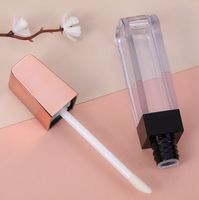 Tube d'échantillon de brillant à lèvres vide trapézoïdal portable de 5 ml, emballage cosmétique en plastique en gros, conteneur personnalisé avec logo OEM ODM