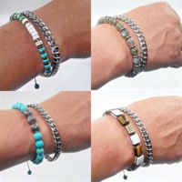 Chaînes à Main Cubaines Personnalisées Étanche en Acier Inoxydable pour Hommes, Bijoux en Acier Inoxydable, Bracelets Hommes, Vente en Gros