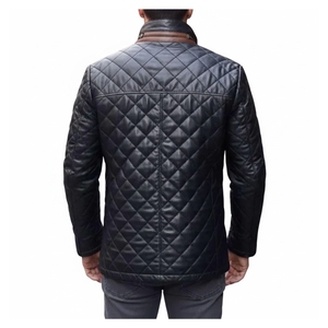 Chaqueta de Cuero de Oveja Acolchada Hecha a Mano de Primera Calidad para Hombre |   Piel de oveja auténtica |   Soporte |   Casual de Invierno |   OEM Personalizado al por Mayor - Product Image 5