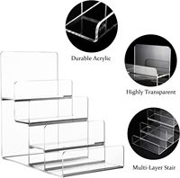 Présentoir en acrylique transparent à 6 niveaux Organisateur de parfum avec étapes pour porte-monnaie Porte-lunettes Présentoir